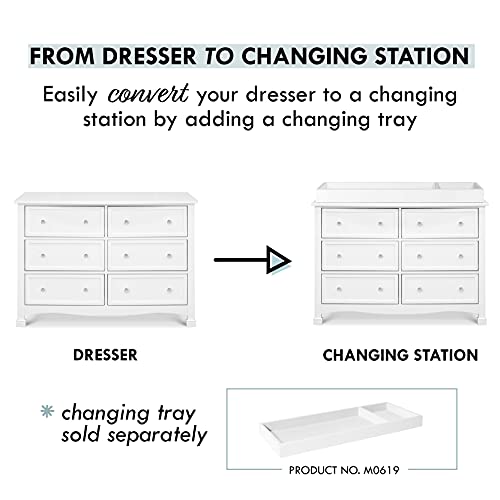 DaVinci Kalani 6-Drawer Double Wide Dresser in White