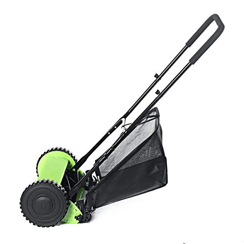 Hand Push Lawn Mower Manual Reel Lawnmower Grass Catch Garden Tool Manchine