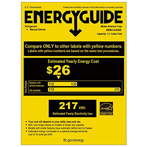 Midea 3.1 Cu. Ft. Compact Refrigerator, WHD-113FSS1 - Stainless Steel