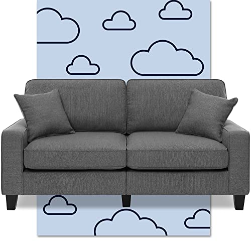 Serta Palisades Upholstered Sofas for Living Room Modern Design Couch, Straight Arms, Soft Fabric Upholstery, Tool-Free Assembly - 73