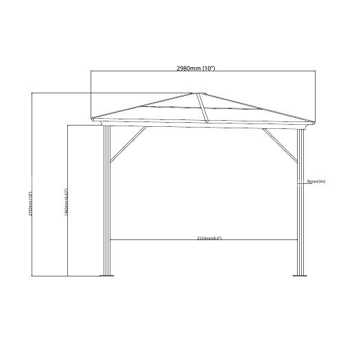 ALEKO GZBHR03 Aluminum Hardtop Gazebo with Removable Mesh Walls and Curtains - 10 x 10 Feet - Brown