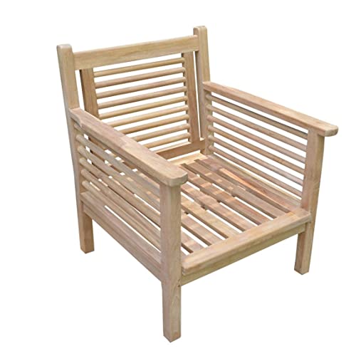 TITAN GREAT OUTDOORS Grade A Teak Vincent Lounge Chair Indoor Outdoor Patio Solid Wood
