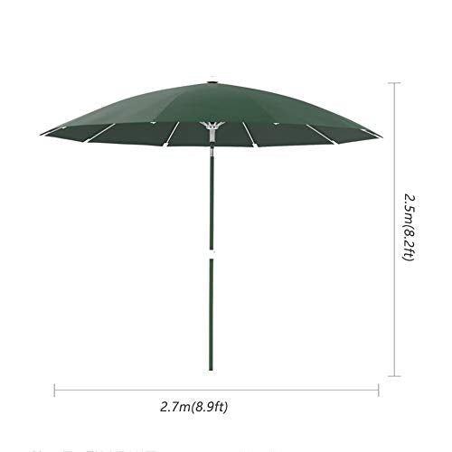 ZAQI Large Patio Umbrella, 2.7m(8.9ft) Round Waterproof UV Protection Parasols, Outside Garden Lawn Deck Backyard Travel