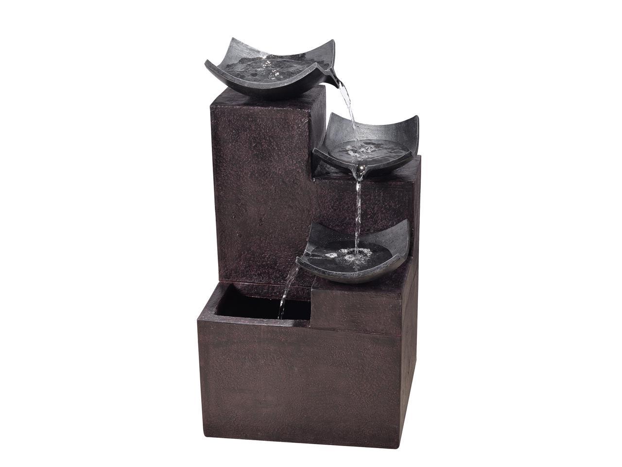 Peaktop Modern Stone Look 4 Tiered Floor Waterfall Fountain