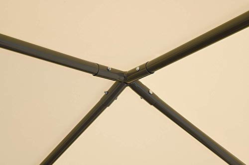 ShelterLogic 10' x 10' Pacifica Gazebo Canopy Charcoal Carbon Steel Frame and Marzipan Tan Water Resistant and Sun Protection Cover