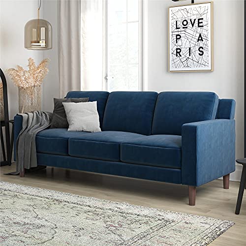 DHP Brynn 3 Seater Sofa, Blue Velvet