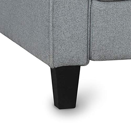 Armrest Single Sofa Chair Harper&Bright Designs Living Room Furniture Armrest Single Sofa Arm Chair Upholstered Armrest, Sturdy Wood Construction Toddler Couch Single Seat Ship from USA (Gray)