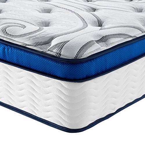 Vibe Quilted Gel Memory Foam and Innerspring Hybrid Pillow Top 12-Inch Mattress | CertiPUR-US Certified | Bed-in-a-Box King