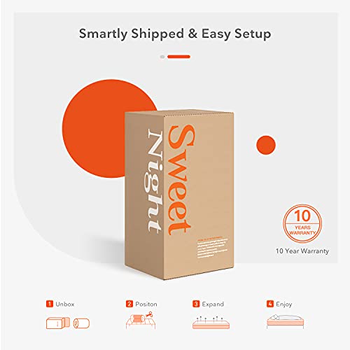 Sweetnight 10 Inch Full-Size Mattress In a Box - Sleep Cooler with Euro Pillow Top Gel Memory Foam, Individually Wrapped Pocket Springs Hybrid Mattresses for Motion Isolation, Full Size, Island