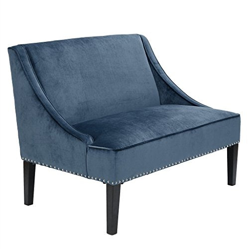 Madison Park Avalon Swoop Arm Settee Blue/Brown See Below, MP106-0383