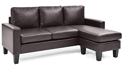 Glory Furniture Sofa Chaise, Cappuccino Faux Leather