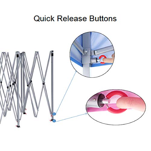 10x20 Ft Pop up Canopy Party Wedding Gazebo Tent Shelter with Removable Side Walls Blue