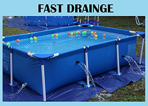 YOT Swimming Pool Framed Rectangle Family Outdoor Metal Frame Above Ground Swimming Pools with Repair Kit Easy Assembly Fit for Adults Children Patio Lawn Garden (Size : 7.24.61.4ft)