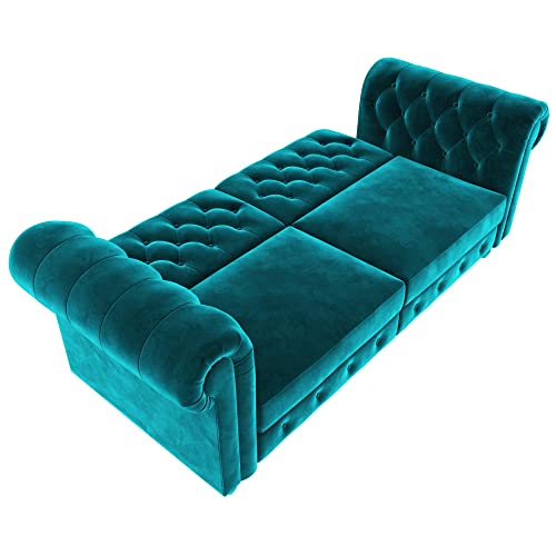 DHP Felix Chesterfield Sofa Futon, Green Velvet