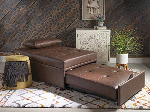 Powell Marnie Brown Faux Leather Sofa Bed