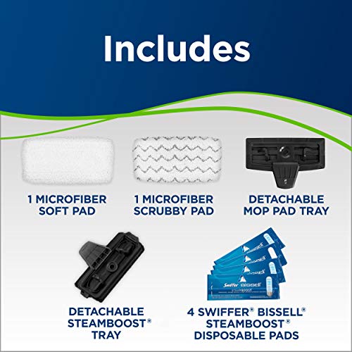 Bissell Symphony Pet Steam Mop and Steam Vacuum Cleaner for Hardwood and Tile Floors, with Microfiber Mop Pads, 1543A,Purple