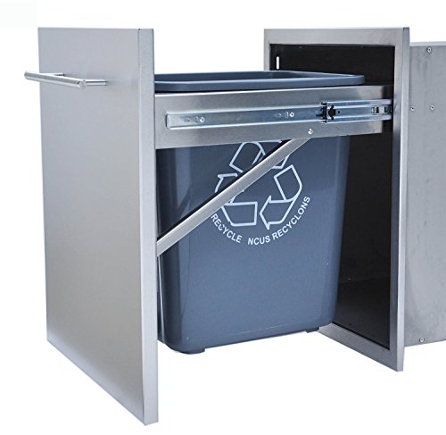 SUNSTONE DE-TRD18 Designer Series Raised Style Single Bin Trash Drawer, 18