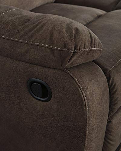 Signature Design by Ashley Bolzano Faux Leather Upholstered 2 Seat Manual Reclining Sofa, Brown