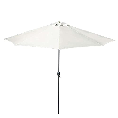 ERLAN 9.8 Ft Half Round Outdoor Patio Umbrella, 5 Ribs Sunshade Umbrellas with Crank, Water Proof Parasol for Garden Terrace Narrow (Color : Gray-White)