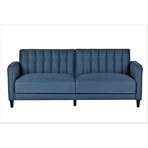 US Pride Furniture Grattan Luxury Velvet Upholstered Sofa Bed Ocean Blue