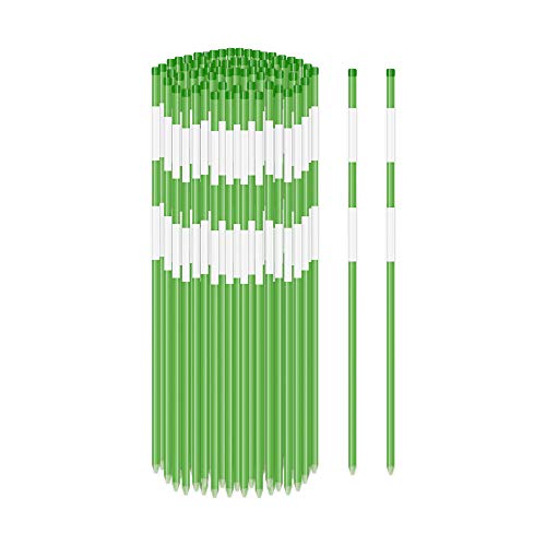 FiberMarker 100 Pcs Reflective Driveway Markers 48 inch Road Reflectors 5/16-Inch Dia Solid Rebound Driveway Poles for Snow Plowing