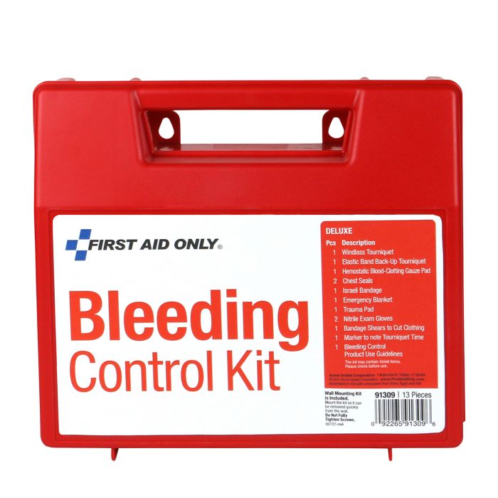 First Aid Only Bleeding Control Wall Station Deluxe Kit (Case of 2)