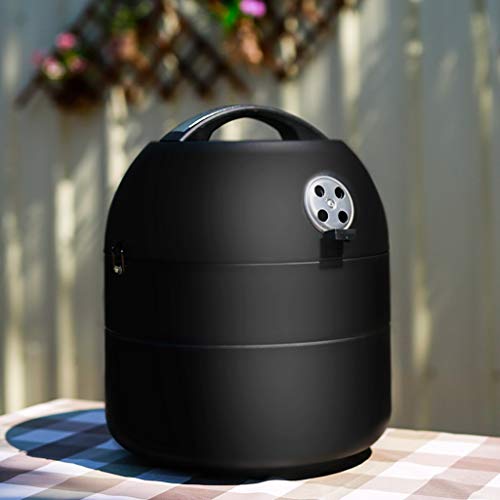HYAN Barbecue Grill Portable Barbecue Grill,Outdoor Barbecue Family Party Grill Cooking Oven Round Charcoal Multi-Function Tools for 3-5 People Camping Barbecue Shelves