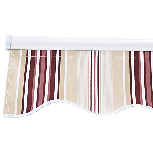 Outsunny 13' x 8' Manual Retractable Sun Shade Patio Awning with Durable Design & Adjustable Length Canopy, Red