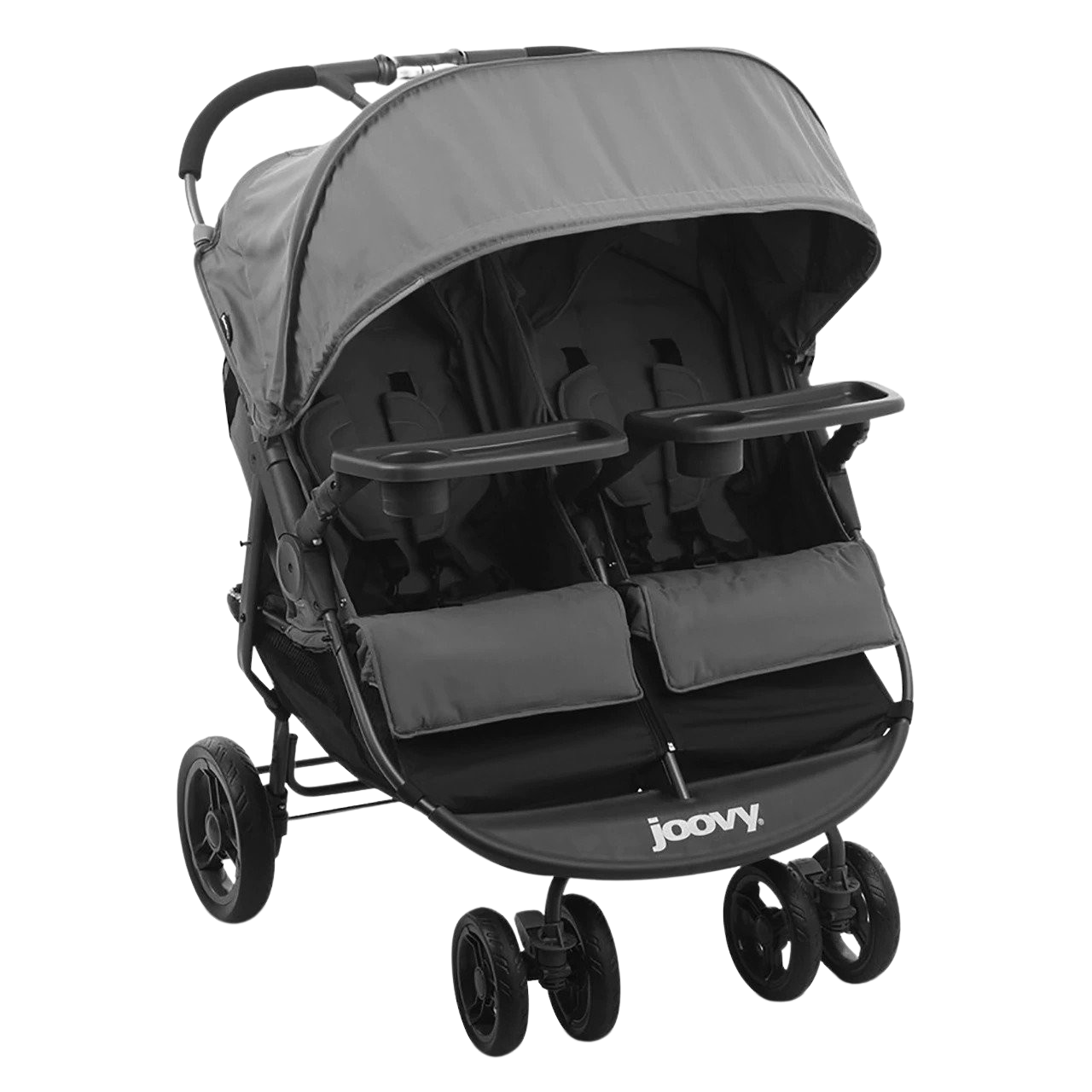 Joovy 8109 ScooterX2 With Child Tray Side By Side Double Stroller Gray New