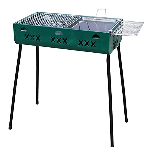 HYAN Barbecue Grill Dual Purpose BBQ Barbecue Grill Portable Charcoal Outdoor Burner Foldable Charcoal Smoker BBQ for Picnic Garden Barbecue Shelves