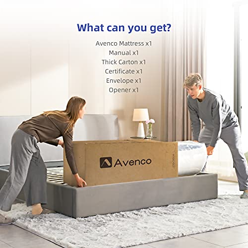 Queen Mattress,Avenco Queen Size Mattress in a Box,10 Inch Gel-Infused Foam Mattress Queen Size,Cool Surface,Medium Firm,Ultimate Supportive&100 Nights Sleep Trial