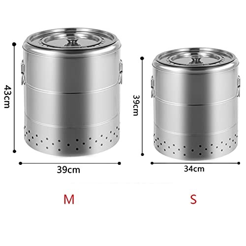 Barbecue Grill Smokeless BBQ Home Stainless Steel Barbecue Indoor Charcoal Stove for Outdoor 5 Or More Commercial Baking Machine Barbecue Shelves (Size : S)