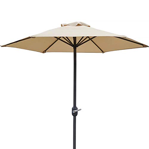 qazxsw 6 Feet Patio Umbrella Outdoor Table Umbrella with 6 Sturdy Ribs, Perfect for Patio/Garden/Yard/Pool, Crank Design