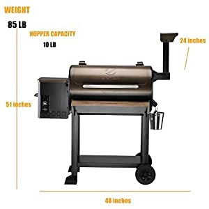 Z GRILLS 2021 New Model Wood Pellet Grill BBQ Smoker Outdoor Cooking ZPG-550C with Two bags of fruit-wood flavor of Z Grills wood pellets(20lbs/Bags))