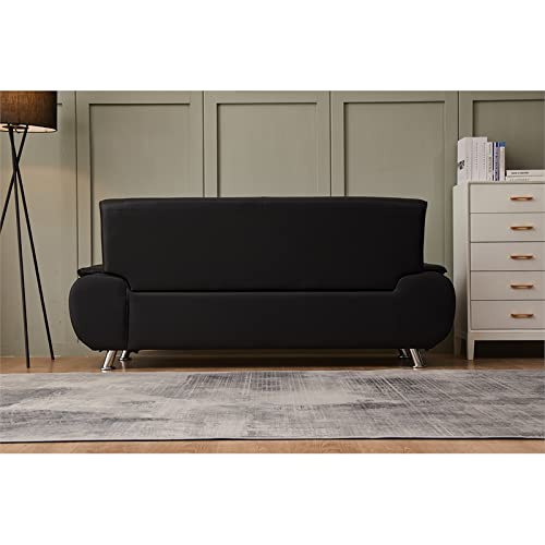 Kingway Furniture Lilian Faux Leather Livingroom Sofa in Black
