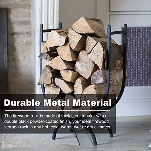 CHLL firewood Rack Outdoor Oval Indoor Firewood Rack, Weather Fastness Rustproof Firewood Holder, Wood Log Storage Stand for Fireplace, Backyard, Camping