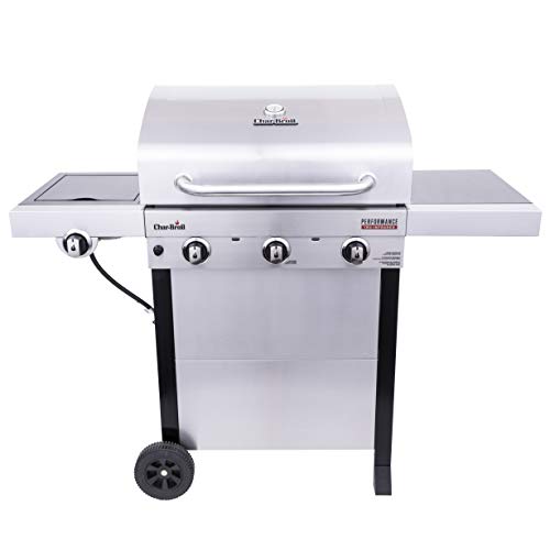Char-Broil 463370719 Performance TRU-Infrared 3-Burner Cart Style Gas Grill, Stainless Steel & SAFER Replaceable Head Nylon Bristle Grill Brush
