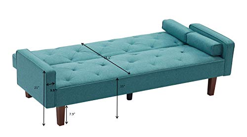 Pumpumly Green Sofa Bed with Square Pillow