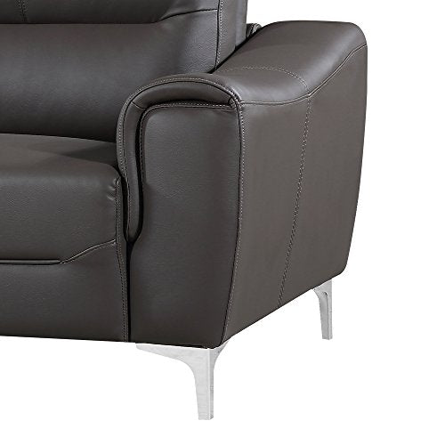 Christies Home Living Rachel Collection Modern Leather & Fabric Upholstered Stationary, 2 PIECE SET
