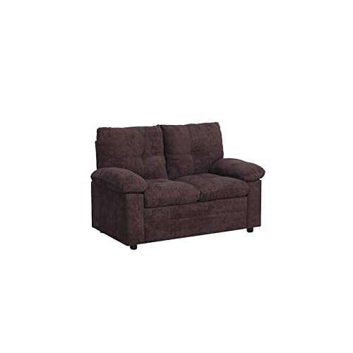 Kingway Furniture Plaencia Linen Living Room Loveseat in Brown