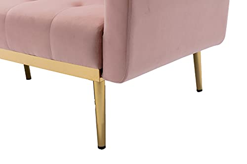 Morden Fort Velvet Futon Sofa Bed for Living Room, 68