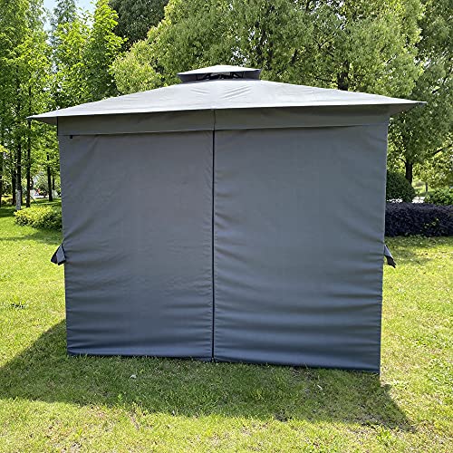 Fityou 10x10Ft Gazebos for Patios, Outdoor Gazebo Canopy Tent Shelter Pavilion with Zipper Privacy Curtain Screen for Backyard Garden Lawn Deck (Gray)