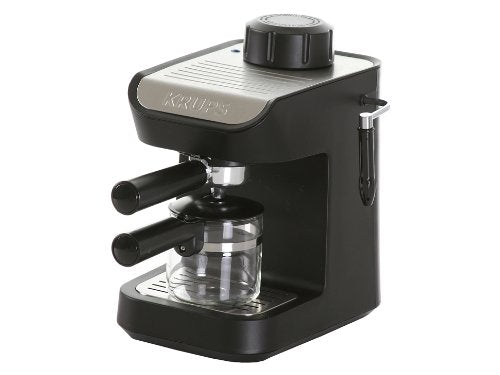KRUPS XP1020 Steam Espresso Machine with Glass Carafe, 4-Cup, Black