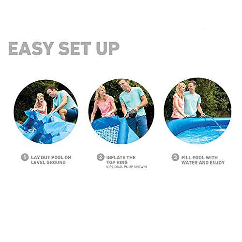 Wttfc 8Ft X 30In Top Ring Swimming Pool, Easy Set Summer Paddling Pool, Inflatable Quick Set Pools Above Ground Pool, for Adults,Family,Children,Outdoor,Backyard,Garden