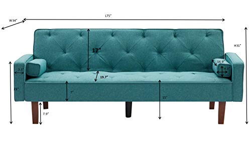 Pumpumly Green Sofa Bed with Square Pillow