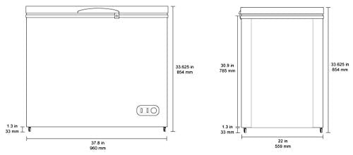 DUURA DCF7 Heavy Duty Commercial Sub Zero Chest Freezer Locking Lid NSF Garage Ready, 7 Cubic Feet 198 Liter 37.8 Inches Wide, White