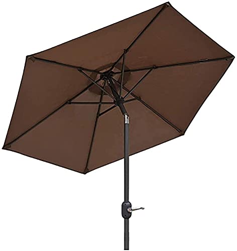 GCSQF Patio Umbrella Patio Canopy Beach Umbrella Sunshade Outdoor Umbrella Terrace Tilt Market Umbrella Suitable for Restaurant Courtyard Beach GCSQF210526(Color:Brown;Size:2.5M)