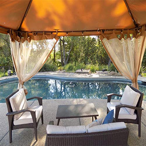 Abba Patio 10' x 13' Outdoor Patio Soft Top Gazebo with Mosquito Netting Mesh Sidewalls Garden Canopy Shelter for Patio or Deck, Brown