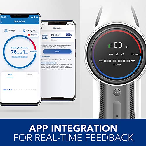 Tineco Pure ONE S12 Smart Cordless Stick Vacuum, 500W Motor for Strong Suction on Carpets & Pet Hair, Sensor Technology Optimizes Power and Runtimes – Matte Black