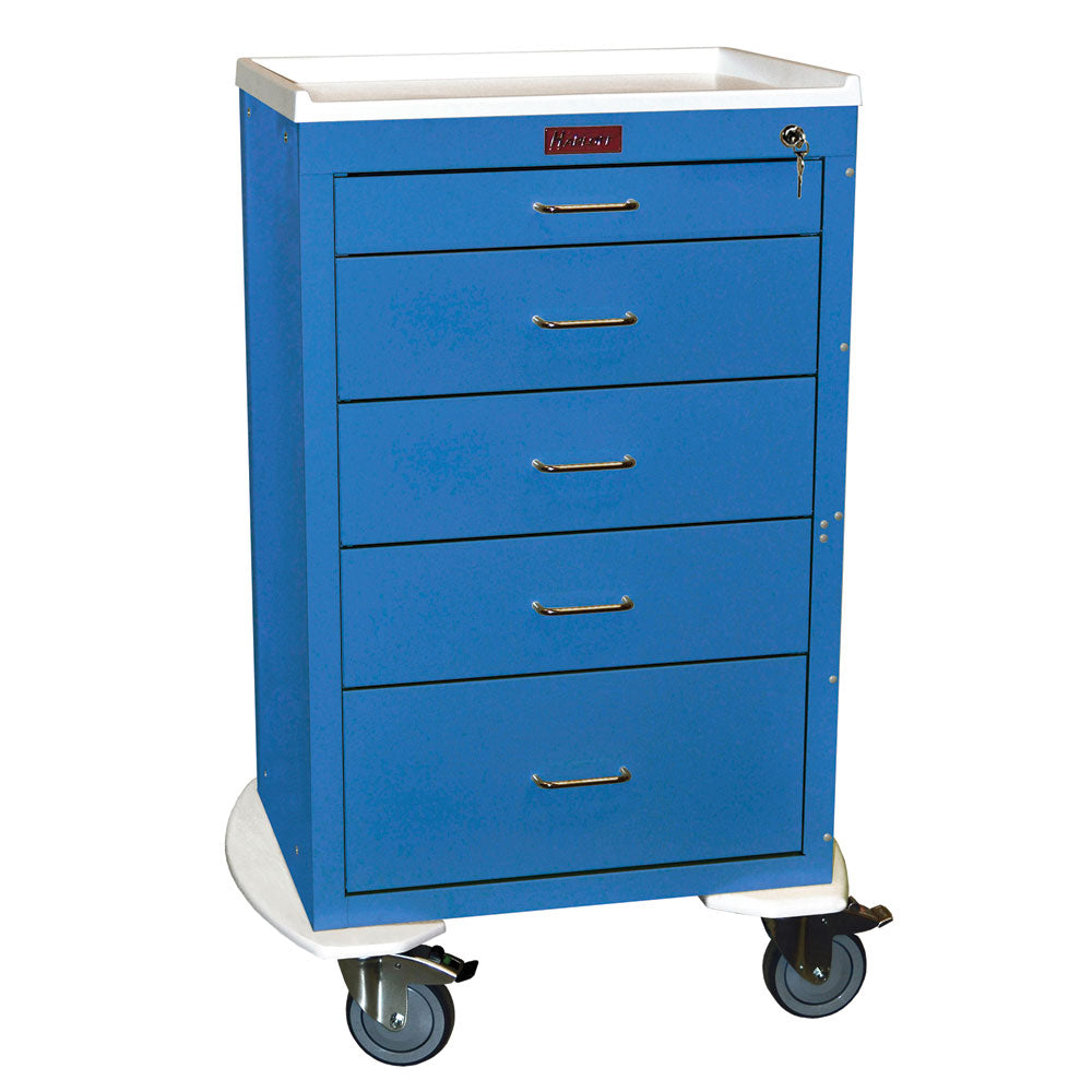 Harloff Mini24 Anesthesia Cart, 5 Drawers, Key Lock